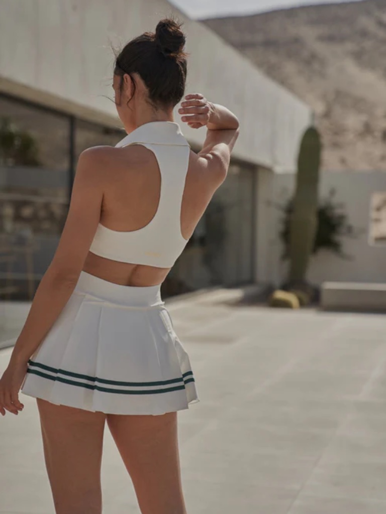 Nwt Wiskii Varsity Tennis Skirt In Ivory — image 2 of 8